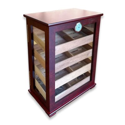 Camlı 4 Raflı Puro Kutusu Humidor Kabinet Kahve 200's - 2