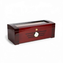 Camlı Masaüstü Puro Kutusu Humidor Kahve 200's - CigarLoong
