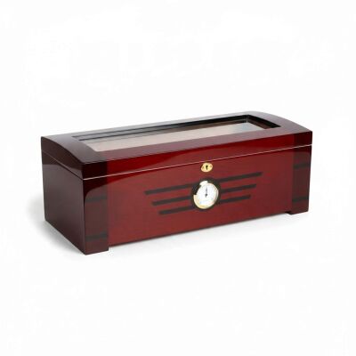 Camlı Masaüstü Puro Kutusu Humidor Kahve 200's - 1