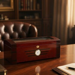 Camlı Masaüstü Puro Kutusu Humidor Kahve 200's - 5