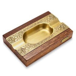 Cigarloong Ahşap Puro Küllüğü Damascus Gold 2li - CigarLoong