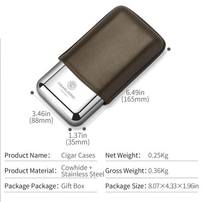 CigarLoong Metal Deri Puro Kılıfı 3'lü Vizon 60Ring - 3