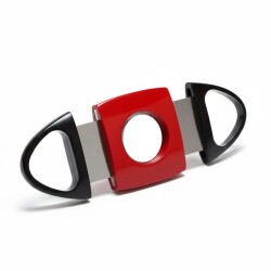 Cigarloong Siyah Kırmızı Metal Puro Kesici 60 Ring - CigarLoong (1)