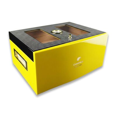 Cohiba Camlı Puro Kutusu Humidor Sarı 70's - 1