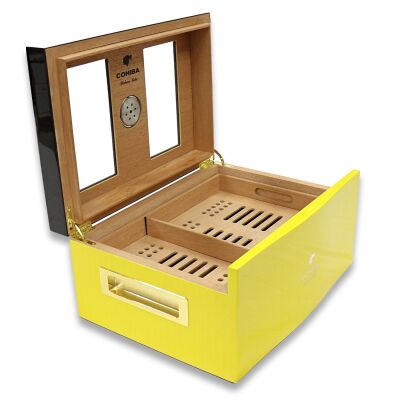 Cohiba Camlı Puro Kutusu Humidor Sarı 70's - 2