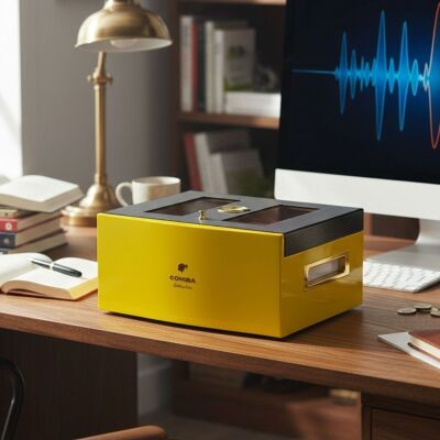 Cohiba Camlı Puro Kutusu Humidor Sarı 70's - 5