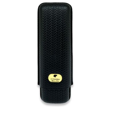 Cohiba Örme Desen Deri Puro Kılıfı 2li Siyah (64Ring) - 1