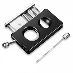 Çok Fonsiyonlu Metal Double Puro Kesici Delici ve İğne Siyah - 2