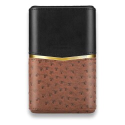 Croco Desenli Sedirli Deri Puro Kılıfı 4'lü Kahve 58Ring - CigarLoong