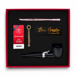 Crocodile 9mm Filtreli Ahşap Pipo Seti Mat Siyah - CigarLoong