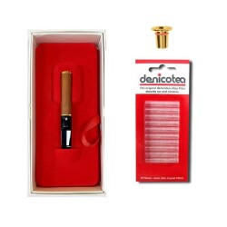 Denicotea Nice 25101 Karbon Filtreli 5-6-7-9mm Extra Slim Lüx Ağızlık Maun - Denicotea (1)