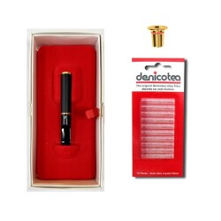 Denicotea Nice 25103 Karbon Filtreli 5-6-7-9mm Extra Slim Lüx Ağızlık Abanoz - Denicotea (1)