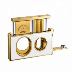 Double SV Cut Puro Kesici Delicli Beyaz/Gold - CigarLoong (1)