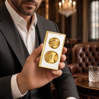 Double SV Cut Puro Kesici Delicli Beyaz/Gold - 3