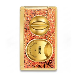 Double SV Cut Puro Kesici Delicli Çin Sanatı Desen Gold - CigarLoong