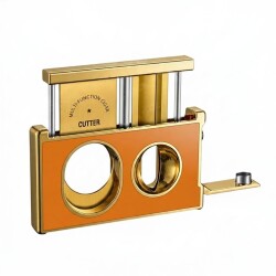 Double SV Cut Puro Kesici Delicli Orange/Gold - CigarLoong (1)