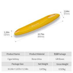 Habanos Lüks Seramik Puro Küllüğü 2li Sarı 40cm - 3