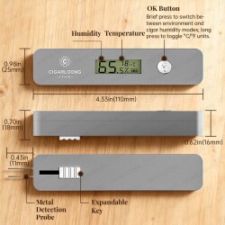 Humidimeter Dijital Dedectör Puro İçi Nem Ölçer Gri - 4