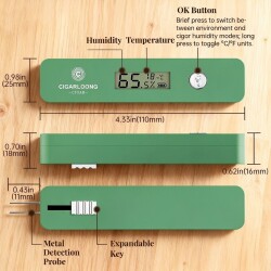Humidimeter Dijital Dedectör Puro İçi Nem Ölçer Yeşil - 4