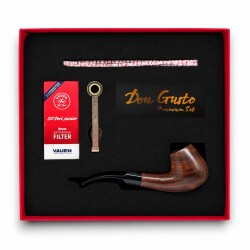 Longan 9mm Ahşap Kıvrık Pipo Seti Mat Natural - CigarLoong