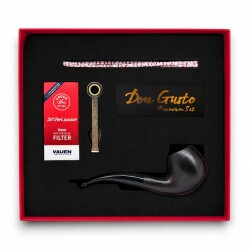 Longan 9mm Ahşap Kıvrık Pipo Seti Mat Siyah - 1