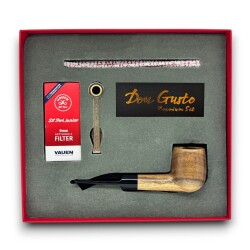Longan 9mm Ahşap Pipo Seti Mat Natural - CigarLoong