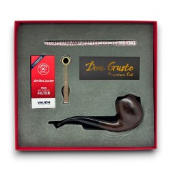 Longan Cherry 9mm Ahşap Kıvrık Pipo Seti Mat Kahve - CigarLoong