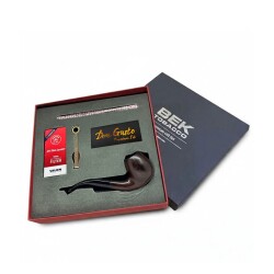 Longan Cherry 9mm Ahşap Kıvrık Pipo Seti Mat Kahve - CigarLoong (1)
