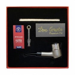 PD Modeli 9mm Filtreli Ahşap Kıvrık Pipo Seti Silver - CigarLoong