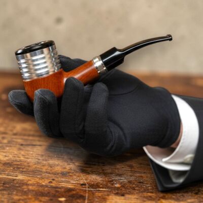 PD Modeli 9mm Filtreli Ahşap Kıvrık Pipo Seti Ceviz - 3