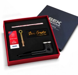PD Modeli 9mm Filtreli Ahşap Kıvrık Pipo Seti Siyah - 4