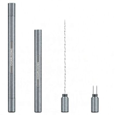 Puro Açıcı İğne ve Puro Tutucu Silver 18cm - 2
