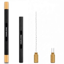Puro Açıcı İğne ve Puro Tutucu Siyah/Gold 18cm - 2