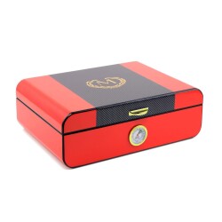 Racing Edition Karbon Dizayn Humidor Puro Kutusu Kırmızı 40's - Myon Paris