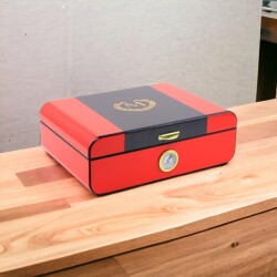 Racing Edition Karbon Dizayn Humidor Puro Kutusu Kırmızı 40's - Myon Paris (1)