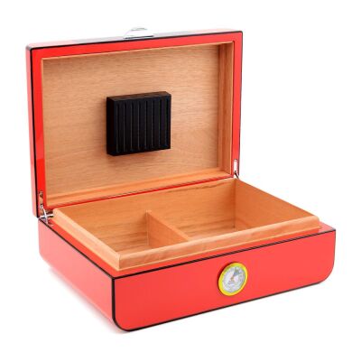 Racing Edition Karbon Dizayn Humidor Puro Kutusu Kırmızı 40's - 4