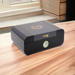 Racing Edition Karbon Dizayn Humidor Puro Kutusu Siyah 50's - 3