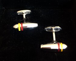 SİGLO Sarı Kırmızı Çizgili Model Kol Düğmesi - 6