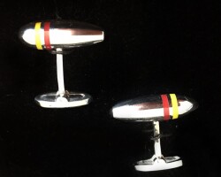 SİGLO Sarı Kırmızı Çizgili Model Kol Düğmesi - 7