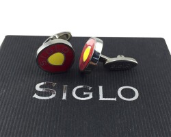 SİGLO Sarı Kırmızı Model Kol Düğmesi - 5