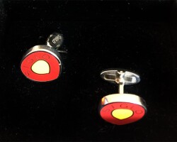SİGLO Sarı Kırmızı Model Kol Düğmesi - 6