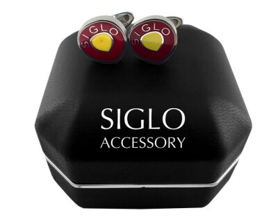 SİGLO Sarı Kırmızı Model Kol Düğmesi - 1