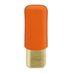 S.T. Dupont Deri Gold Metal Puro Kılıfı Orange 2li (60Ring) - S.T.Dupont