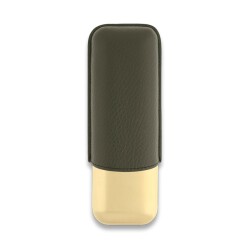 S.T. Dupont Deri Metal Puro Kılıfı Yeşil/Gold 2li (60Ring) - 3
