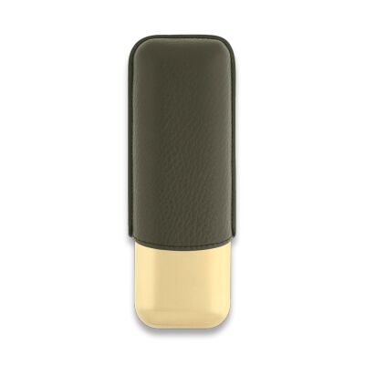 S.T. Dupont Deri Metal Puro Kılıfı Yeşil/Gold 2li (60Ring) - 3